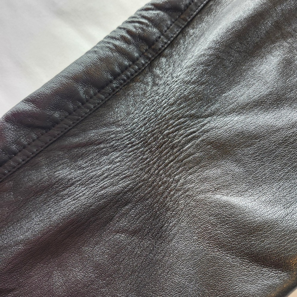 Babaton Aritzia Vegan Leather Tie-Waist Tapered Pants Black Women's Size 10 - Picture 11 of 12